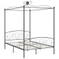 vidaXL Estructura de cama con dosel metal gris 140x200 cm