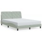 vidaXL Estructura cama con luces LED terciopelo gris claro 140x200 cm vidaXL Estructura cama con luces LED terciopelo gris claro 140x200 cm