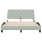 vidaXL Estructura cama con luces LED terciopelo gris claro 140x200 cm vidaXL Estructura cama con luces LED terciopelo gris claro 140x200 cm
