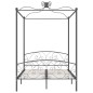 vidaXL Estructura de cama con dosel metal gris 140x200 cm