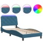 vidaXL Estructura cama con luces terciopelo azul 90x190 cm vidaXL Estructura cama con luces terciopelo azul 90x190 cm