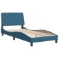 vidaXL Estructura cama con luces terciopelo azul 90x190 cm vidaXL Estructura cama con luces terciopelo azul 90x190 cm