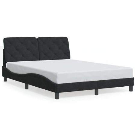 vidaXL Estructura de cama con luces LED terciopelo negro 140x200 cm