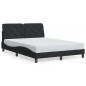 vidaXL Estructura de cama con luces LED terciopelo negro 140x200 cm