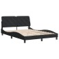 vidaXL Estructura de cama con luces LED terciopelo negro 140x200 cm