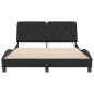 vidaXL Estructura de cama con luces LED terciopelo negro 140x200 cm