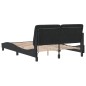 vidaXL Estructura de cama con luces LED terciopelo negro 140x200 cm