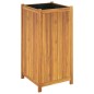 vidaXL Jardinera con forro madera maciza de acacia 50x50x100 cm vidaXL Jardinera con forro madera maciza de acacia 50x50x100 cm