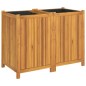 vidaXL Jardinera con forro madera maciza de acacia 100x50x75 cm vidaXL Jardinera con forro madera maciza de acacia 100x50x75 cm