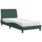 vidaXL Cama con colchón terciopelo verde oscuro 80x200 cm