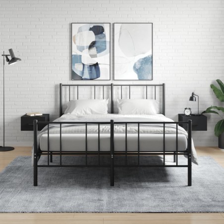 vidaXL Mesitas de noche de pared 2 uds negro 35x35x20 cm
