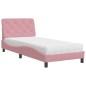 vidaXL Cama con colchón terciopelo rosa 80x200 cm