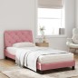 vidaXL Cama con colchón terciopelo rosa 80x200 cm