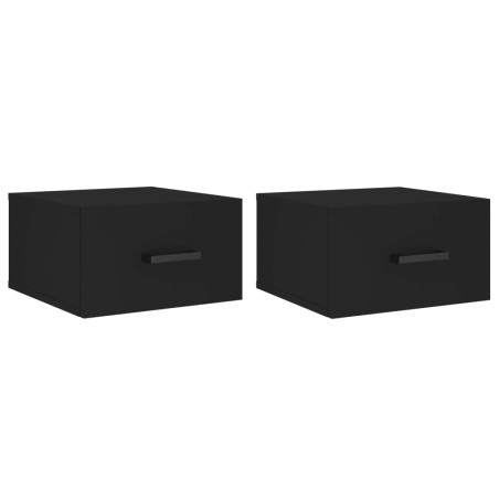 vidaXL Mesitas de noche de pared 2 uds negro 35x35x20 cm