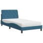 vidaXL Cama con colchón terciopelo azul 100x200 cm vidaXL Cama con colchón terciopelo azul 100x200 cm