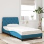 vidaXL Cama con colchón terciopelo azul 100x200 cm vidaXL Cama con colchón terciopelo azul 100x200 cm