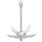 vidaXL Ancla plegable con cuerda hierro maleable plateado 6 kg vidaXL Ancla plegable con cuerda hierro maleable plateado 6 kg
