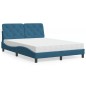 vidaXL Cama con colchón azul terciopelo 120x200 cm vidaXL Cama con colchón azul terciopelo 120x200 cm