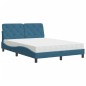 vidaXL Cama con colchón azul terciopelo 120x200 cm vidaXL Cama con colchón azul terciopelo 120x200 cm