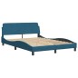 vidaXL Cama con colchón azul terciopelo 120x200 cm vidaXL Cama con colchón azul terciopelo 120x200 cm