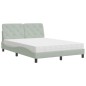 vidaXL Cama con colchón terciopelo gris claro 140x190 cm