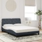 vidaXL Cama con colchón terciopelo gris oscuro 140x200 cm vidaXL Cama con colchón terciopelo gris oscuro 140x200 cm