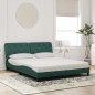 vidaXL Cama con colchón terciopelo verde oscuro 160x200 cm vidaXL Cama con colchón terciopelo verde oscuro 160x200 cm
