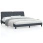 vidaXL Cama con colchón terciopelo gris oscuro 180x200 cm vidaXL Cama con colchón terciopelo gris oscuro 180x200 cm