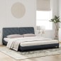 vidaXL Cama con colchón terciopelo gris oscuro 180x200 cm vidaXL Cama con colchón terciopelo gris oscuro 180x200 cm