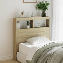 vidaXL Cabecero de cama con LED roble Sonoma 100x17x102 cm