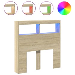 vidaXL Cabecero de cama con LED roble Sonoma 100x17x102 cm