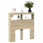 vidaXL Cabecero de cama con LED roble Sonoma 100x17x102 cm vidaXL Cabecero de cama con LED roble Sonoma 100x17x102 cm