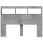vidaXL Cabecero de cama con luz LED gris hormigón 140x17x102 cm vidaXL Cabecero de cama con luz LED gris hormigón 140x17x102 cm