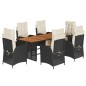 vidaXL Set de comedor de jardín 7 pzas y cojines ratán sintético negro vidaXL Set de comedor de jardín 7 pzas y cojines ratán sintético negro