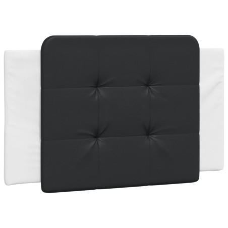 vidaXL Cabecero de cama acolchado cuero sintético negro y blanco 80 cm
