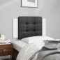 vidaXL Cabecero de cama acolchado cuero sintético negro y blanco 80 cm vidaXL Cabecero de cama acolchado cuero sintético negro y blanco 80 cm