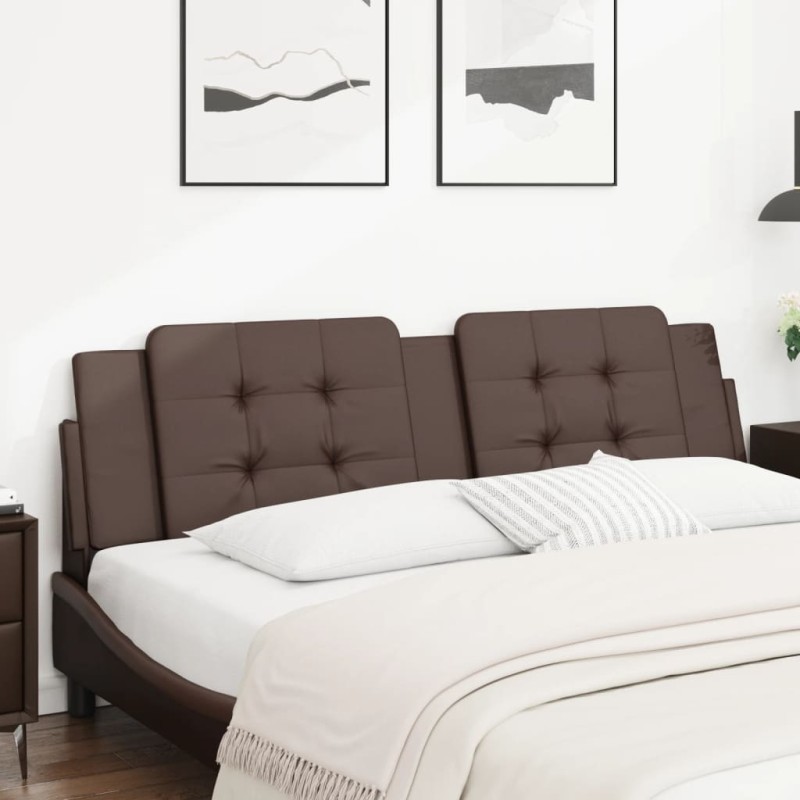 vidaXL Cabecero de cama acolchado cuero sintético marrón 180 cm vidaXL Cabecero de cama acolchado cuero sintético marrón 180 cm