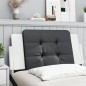 vidaXL Cabecero de cama acolchado cuero sintético negro blanco 100 cm vidaXL Cabecero de cama acolchado cuero sintético negro blanco 100 cm