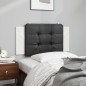 vidaXL Cabecero de cama acolchado cuero sintético negro blanco 100 cm vidaXL Cabecero de cama acolchado cuero sintético negro blanco 100 cm