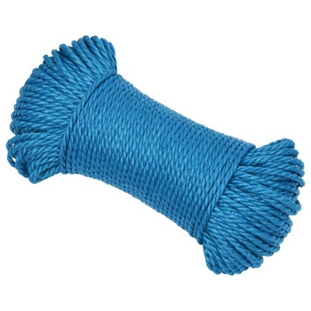 vidaXL Cuerda de trabajo polipropileno azul 8 mm 100 m