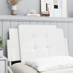 vidaXL Cabecero de cama acolchado cuero sintético blanco 90 cm