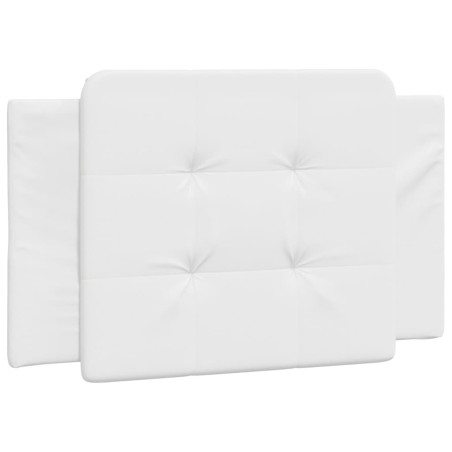 vidaXL Cabecero de cama acolchado cuero sintético blanco 90 cm