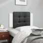 vidaXL Cabecero de cama acolchado cuero sintético negro y blanco 90 cm vidaXL Cabecero de cama acolchado cuero sintético negro y blanco 90 cm