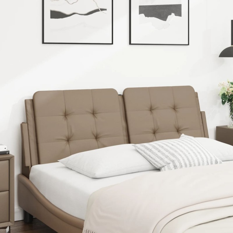 vidaXL Cabecero de cama acolchado cuero sintético capuchino 120 cm vidaXL Cabecero de cama acolchado cuero sintético capuchino 120 cm