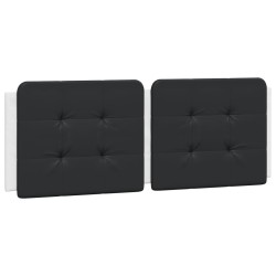 vidaXL Cabecero de cama acolchado cuero sintético negro blanco 120 cm