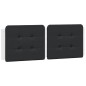 vidaXL Cabecero de cama acolchado cuero sintético negro blanco 120 cm vidaXL Cabecero de cama acolchado cuero sintético negro blanco 120 cm