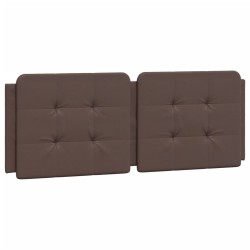 vidaXL Cabecero de cama acolchado cuero sintético marrón 140 cm