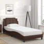 vidaXL Estructura cama con luces LED cuero sintético marrón 80x200 cm