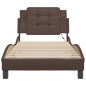 vidaXL Estructura cama con luces LED cuero sintético marrón 80x200 cm