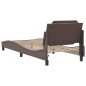 vidaXL Estructura cama con luces LED cuero sintético marrón 80x200 cm